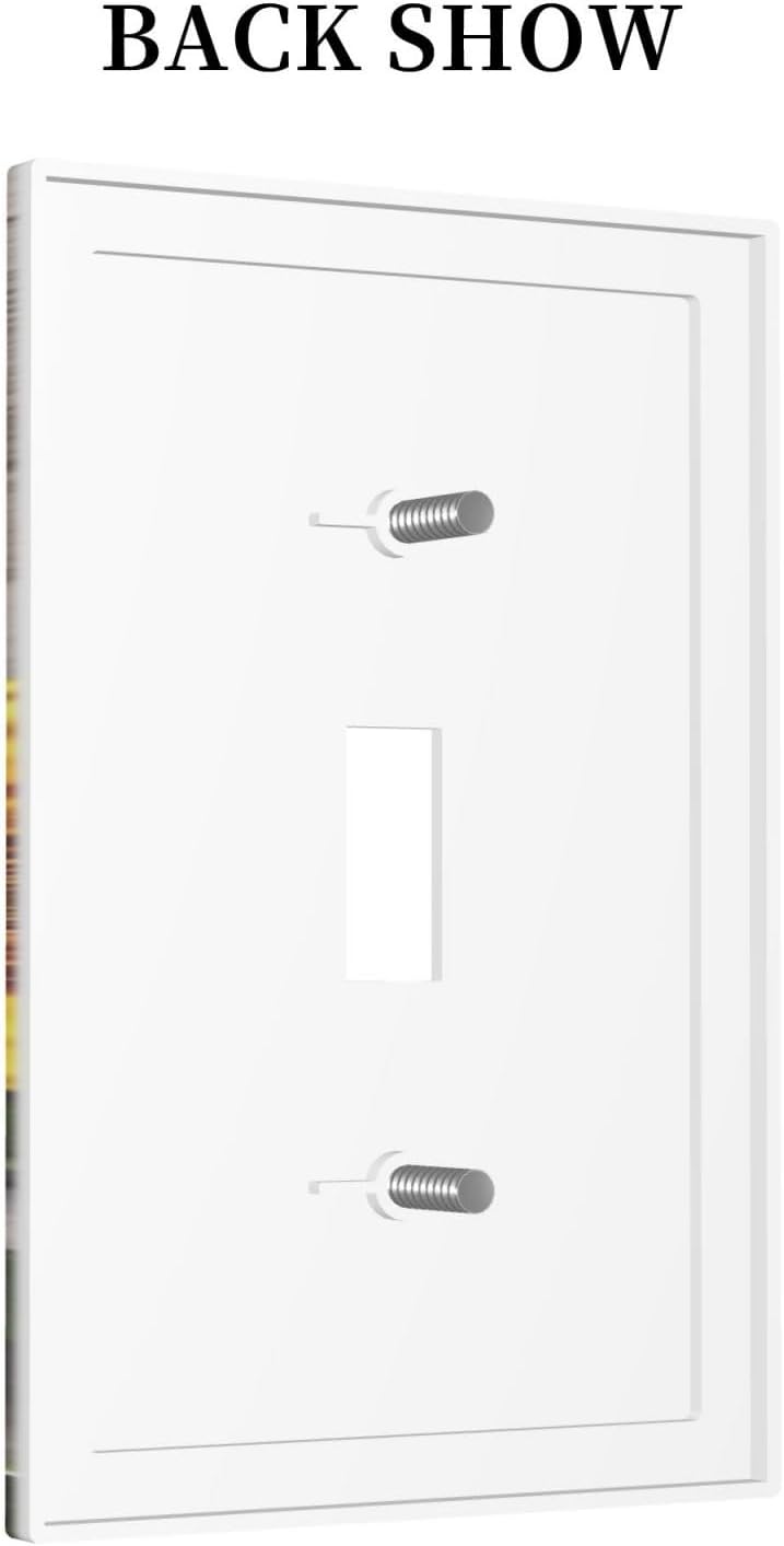 Sunflower Rustic Brown Gray Wood Decorative Light Switch Cover 1 Gang Single Toggle Device Electrical Faceplate Switchplates Decorator Outlet Wall Plate for Farmhouse Home Decor