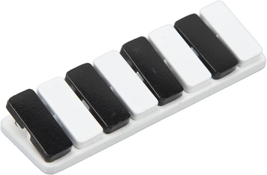 Piano Key Haptic Clicker Toy, Zinc Alloy Metal Poker Push Card Fidget Slider Toy, Compact Magnetic Metal Fidget Slider Toys (White)