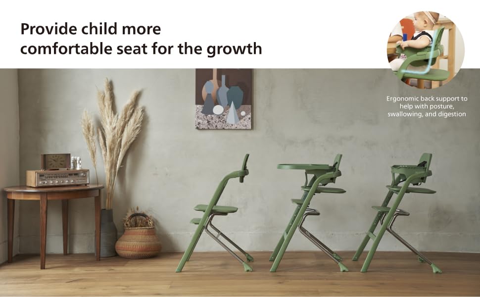 Unilove Grow with Me 2-in-1 Baby High Chair – Adjustable Toddler Chair with Baby Set, Removable Harness, One-Hand Seat & Footrest Adjustment, for Ages 6-60 Months - Sandy Beige