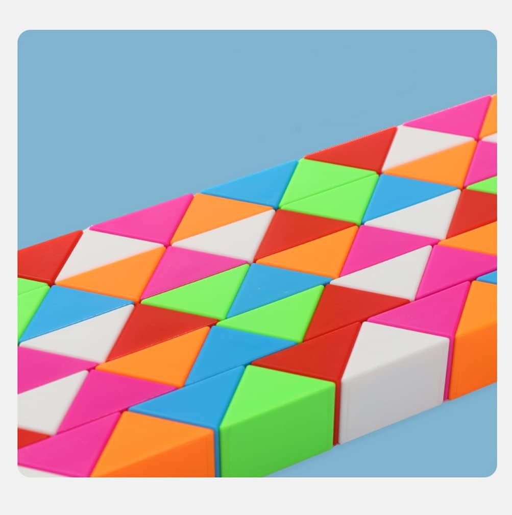 Fidget Magic Snake Cube Puzzles Twist Ruler Speed Cubes Brain Teaser Game Toys for Kids (24 Block 1PACK)