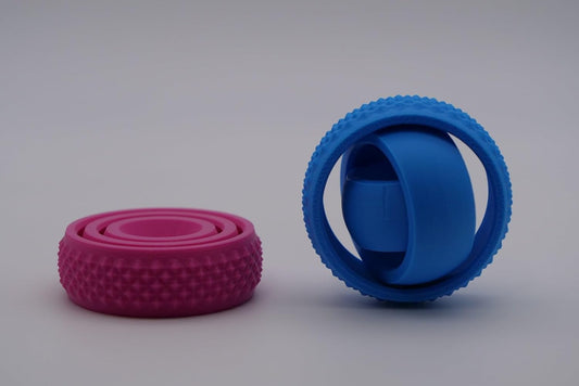 Gyro Spinner - 3D Printed Fidget Toy (Blue), Small