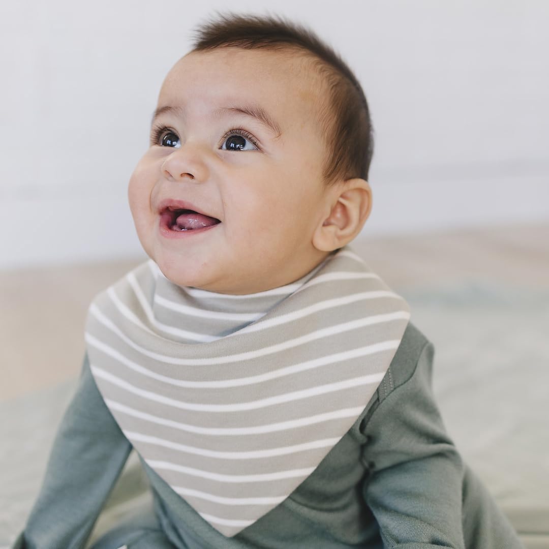 Woolino Merino Wool Baby Bibs - Highly Absorbent Bandana Bib with Cotton Outer Layer and Merino Wool Inner Layer - Pack of 2