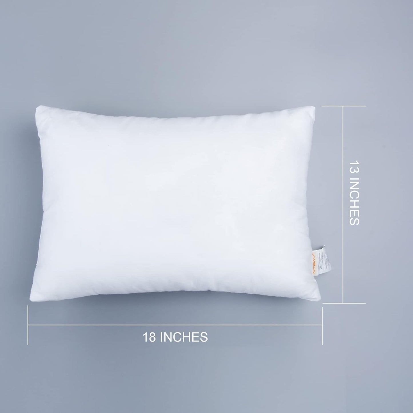 NTBAY 2 Pack Cotton Down Alternative 13x18 Pillows, Machine Washable - Soft and Breathable Travel Small Pillows for Sleeping, Ideal for Daycare, Crib, Cot