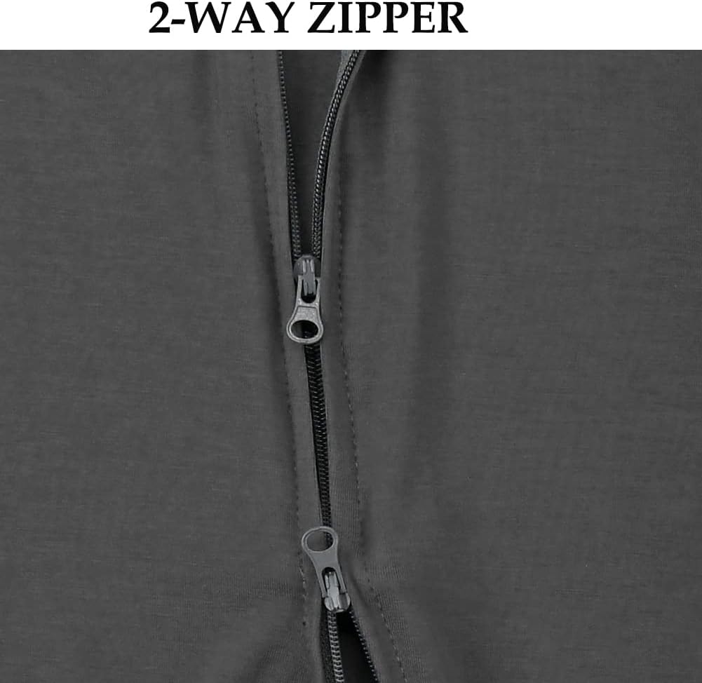 Aablexema Baby Zipper Pajamas Bamboo Rayon, 3pcs Unisex Infant Onesie with Mitten Long Sleeve Footed Pjs