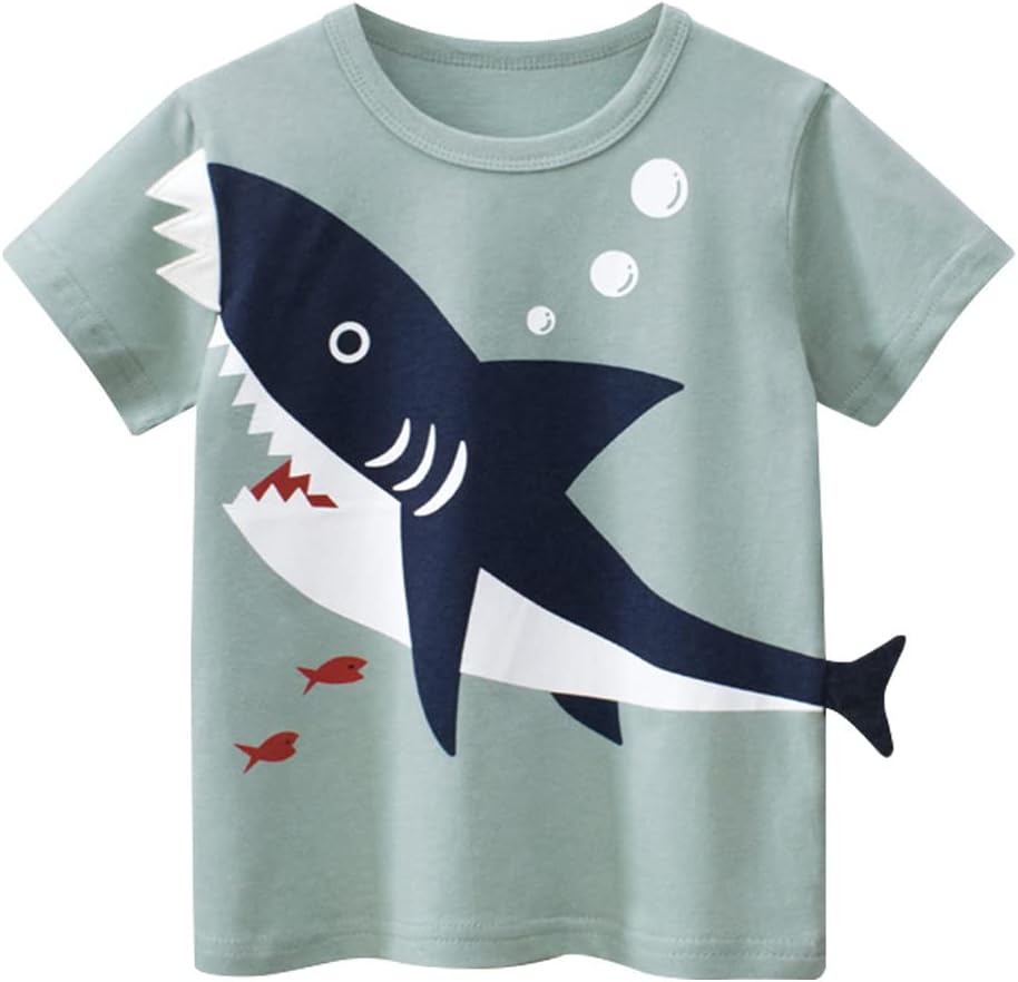 Boys' 4-Pack Excavator Short Sleeve Crewneck T-Shirts Top Tee Size 2-7 Years Toddler Boys' Value Pack Cotton T-Shirt