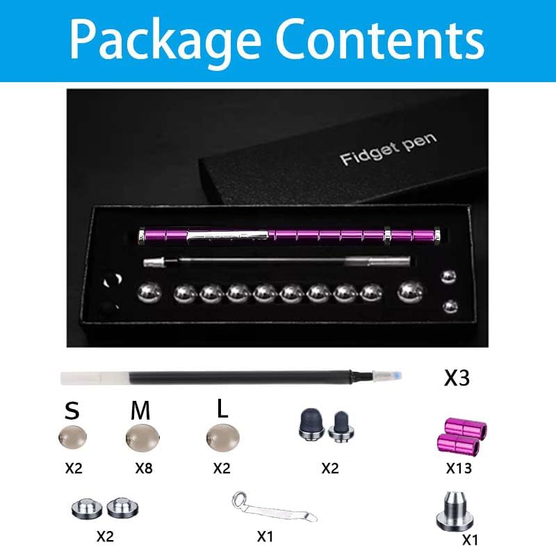 Fidget Pen,Magnetic Pen， Decompression Magnetic Fidget Toy Pen, Magnet Pen Fidget Toy Relieve Pressure Novel Toy Gifts for Kids or Friends! (Purple)