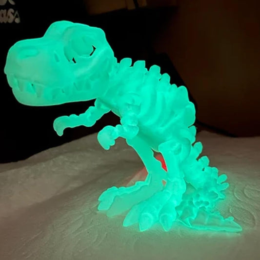 3D Printed Dinosaur Bones Tyrannosaurus Rex Skeleton with Movable Joints, 3D Model Skull T-Rex, Flexible Articulated Dinosaur Fidget Toys Adults for Autism/ADHD