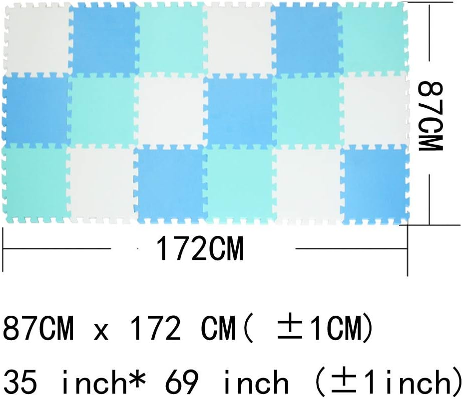 MQIAOHAM® 18 Pieces Puzzle Play Mats, Soft Baby Play Mat, Kids Interlocking Foam Floor Tiles, Toddlers Carpet Playmats G301018-101107108