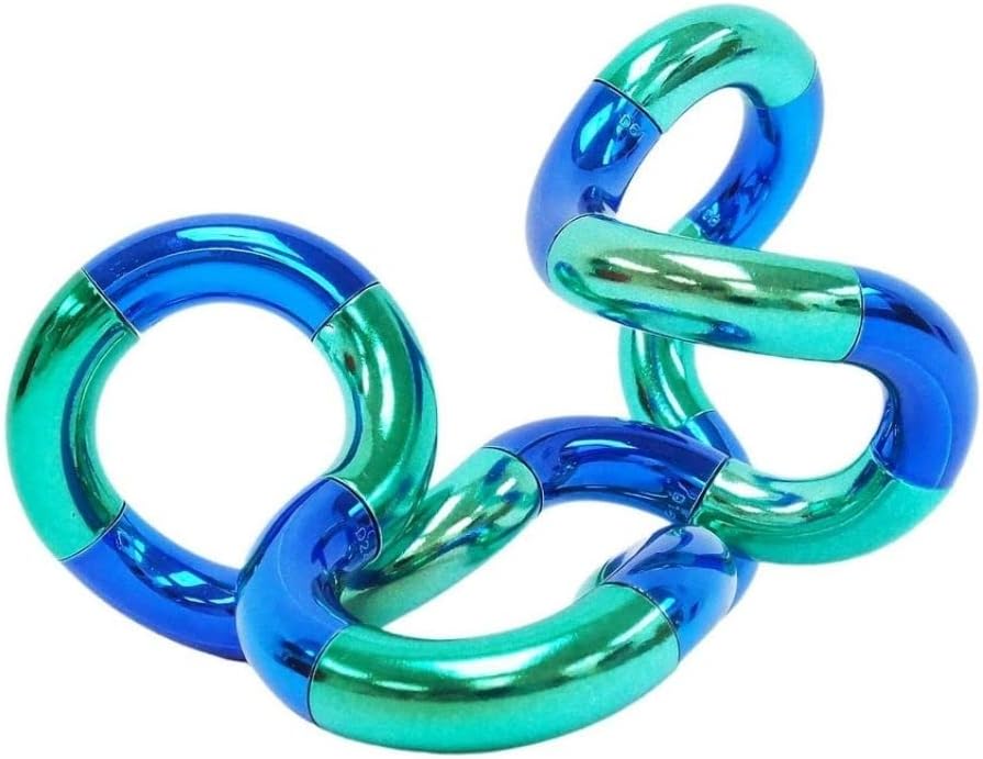 Tangle Palm Metallic 2-Pack Aqua Blue and Plum Purple - Big Tangle for Hands - Desk Toy for Adults Boys Girls