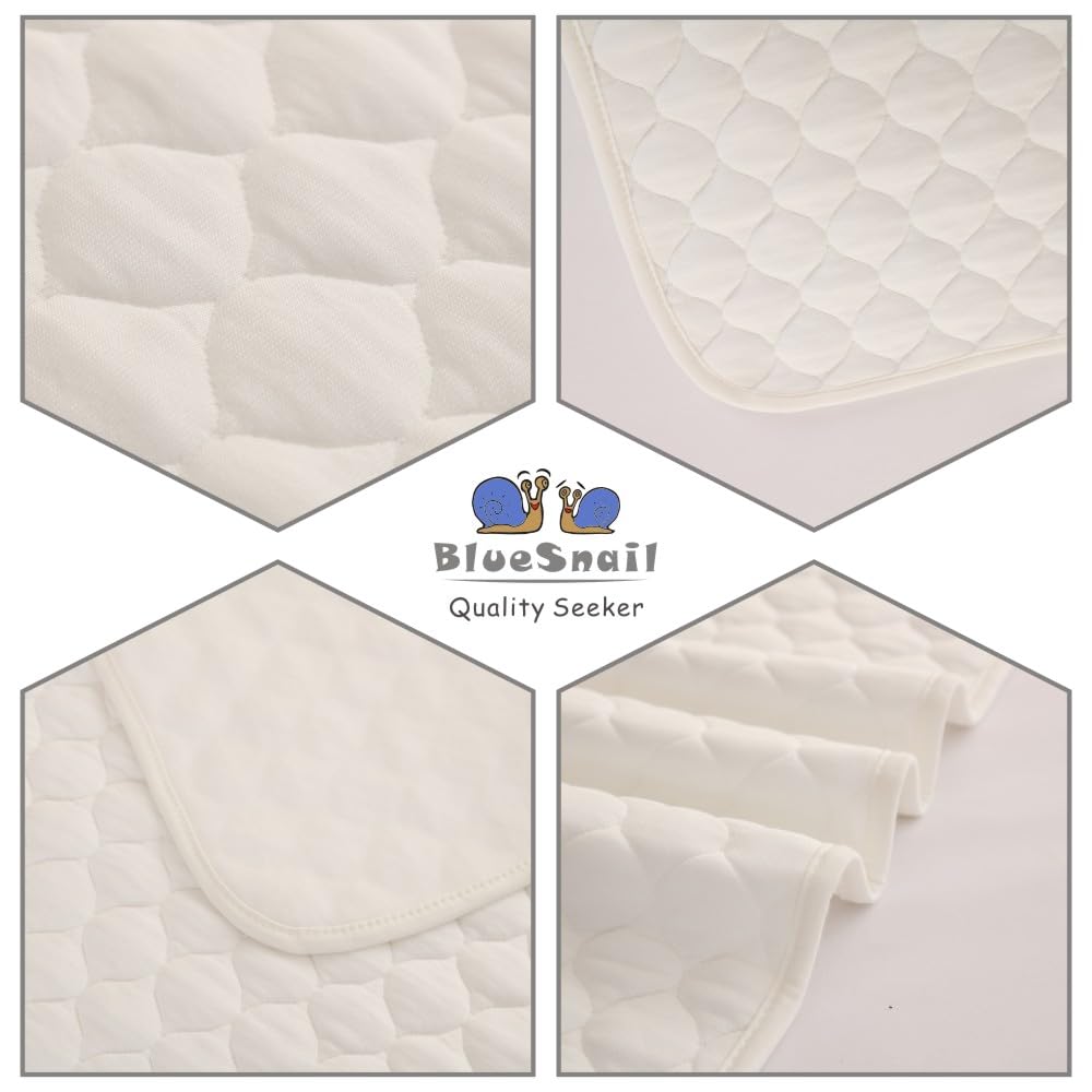 BlueSnail Washable Underpads,Super Absorbent and Waterproof Bed Pds, Portable and Reusable Incontinence Pads for Toddler,Adults,Elderly and Pets (31" x 40" Pack of 2)(White)