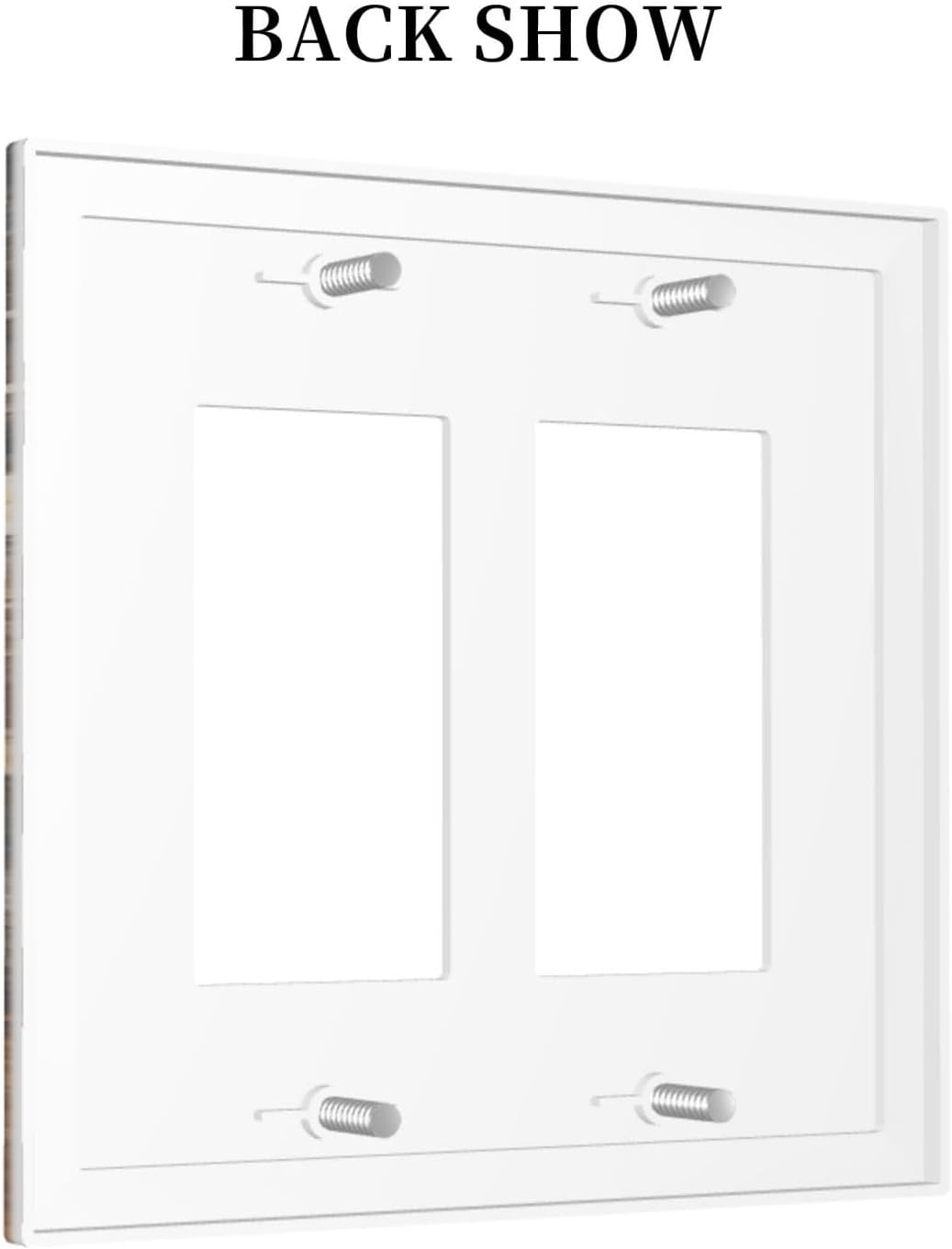 Brown Marble Granite Golden Lines Print Decorative Outlet Covers 2 Gang Double GFCI Rocker Electrical Wall Panels Light Switch Cover Plate for Bathroom Kitchen Decor