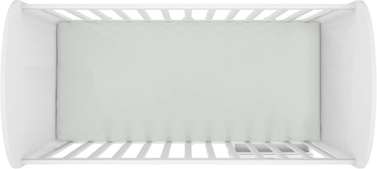 Hooga Grounding Crib Sheet, Organic Fitted Grounded Sheet for Baby Crib, Earth Connected Bedding (52”x28”x8”) Pure Silver Fiber and Cotton, Grounding Cord Included. Off White