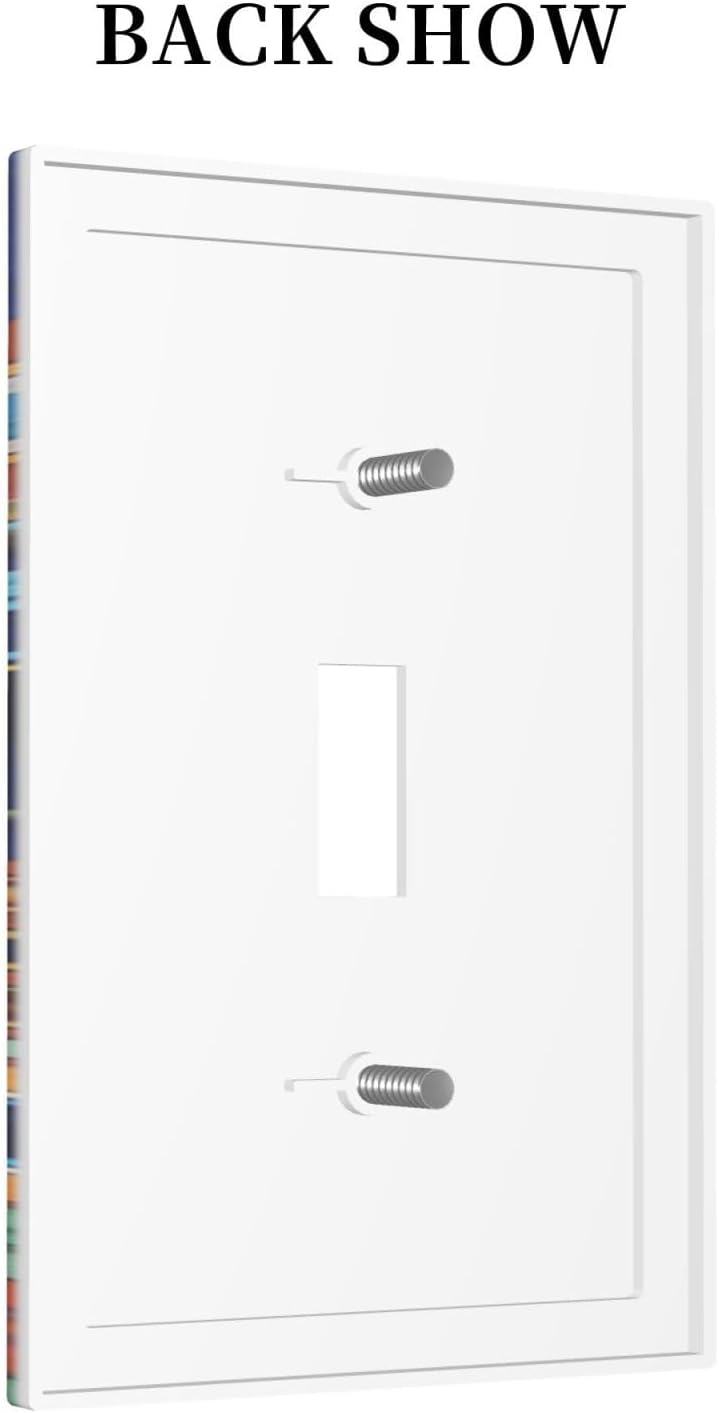 Talavera Mexican Tiles Traditional Color Decoration Print Decorative Light Switch Cover 1 Gang Single Toggle Device Electrical Faceplate Switchplates Decorator Outlet Wall Plate for Kitchen Bathroom