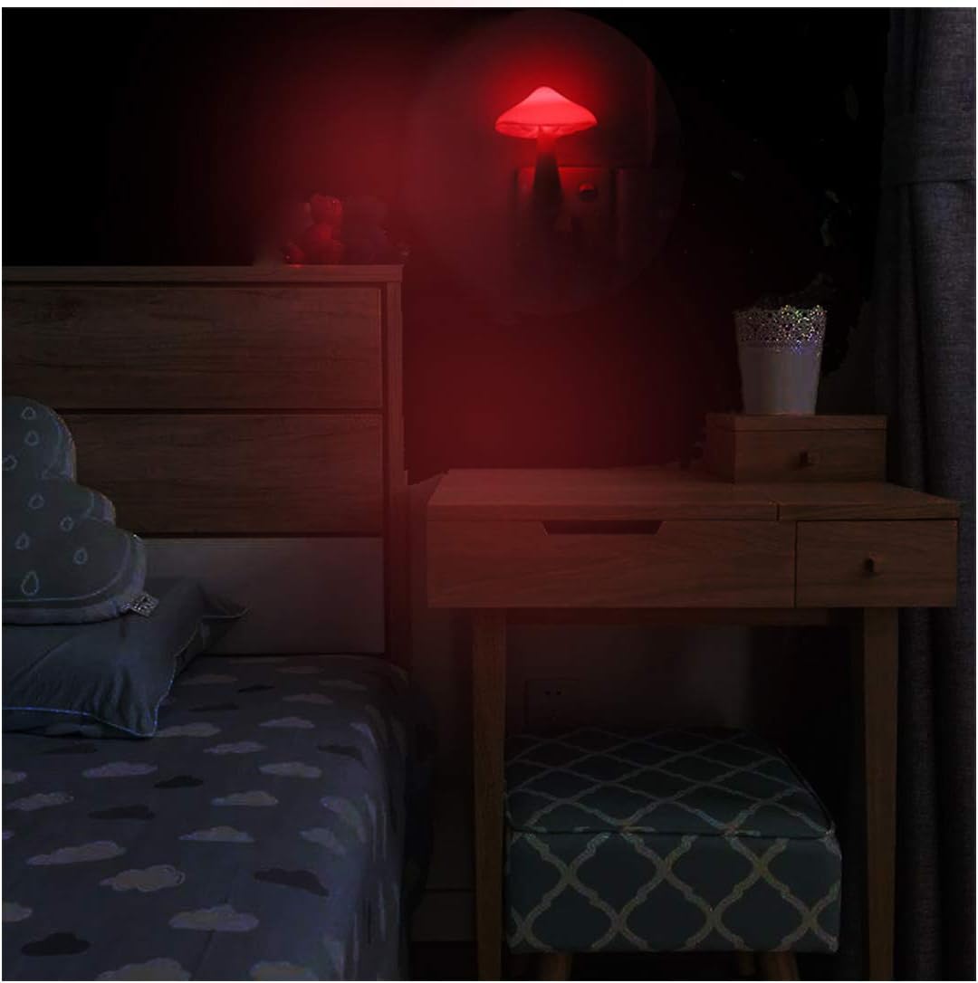 AUSAYE Sensor Led Nigh Light Plug in Nightlight for Kids Adults,Auto On/Off Night Lights Wall Lamp for Bedroom, Bathroom,Toilet,Stairs,Kitchen,Hallway Christmas Thanksgiving Gifts Red