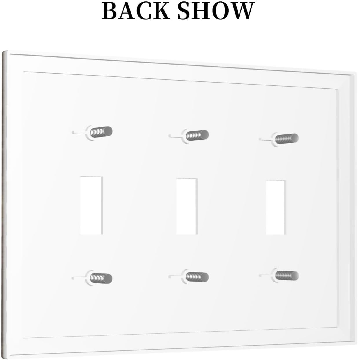 Rustic Brown Wood Grain Dark Oak Decorative Switch Plates 3 Gang Wall Plate Triple Toggle Light Switch Cover Faceplate Electrical Wall Panels for Farmhouse Home Decor