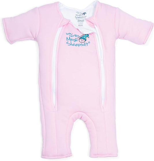 Magic Sleepsuit Baby Merlin's Bamboo/Cotton Baby Swaddle Transition Product - Soft and Cozy Design, Double Zipper for Easy Diaper Changes, Promotes Safe Sleep, 3-6 Months - Pink - Small 12-18lbs