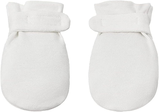 Newborn Baby No Scratch Mittens Stay On, 100% Cotton Breathable, Adjustable Infant Gloves for Baby Boys Girls Mittens