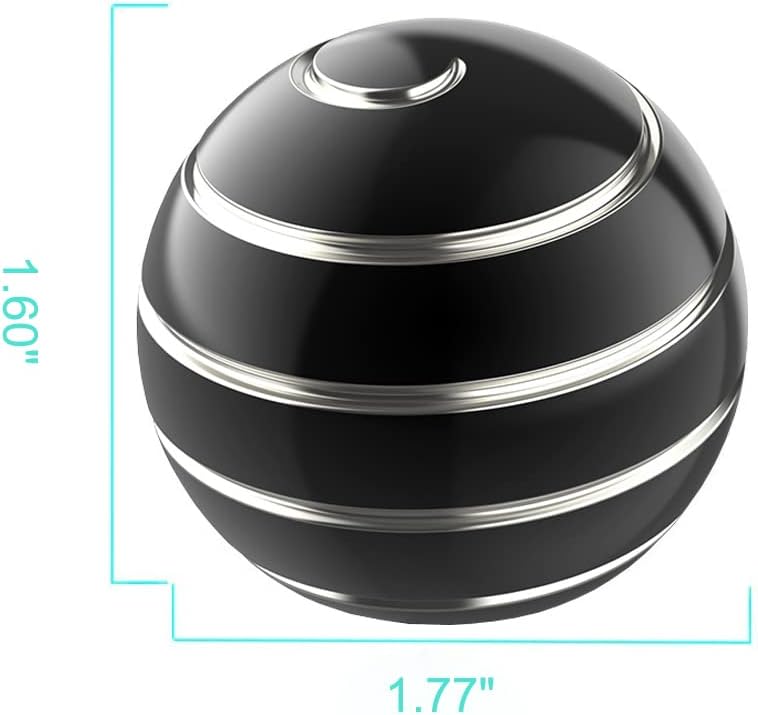 Kinetic Desk Toys for Adults, 1.77'' ADHD Fidget Spinner Toys for Office for Adults, Desk Stress Relievers Toys for Adults, Party Favor Toys for Christmas Halloween Day (45MM, Black-A)