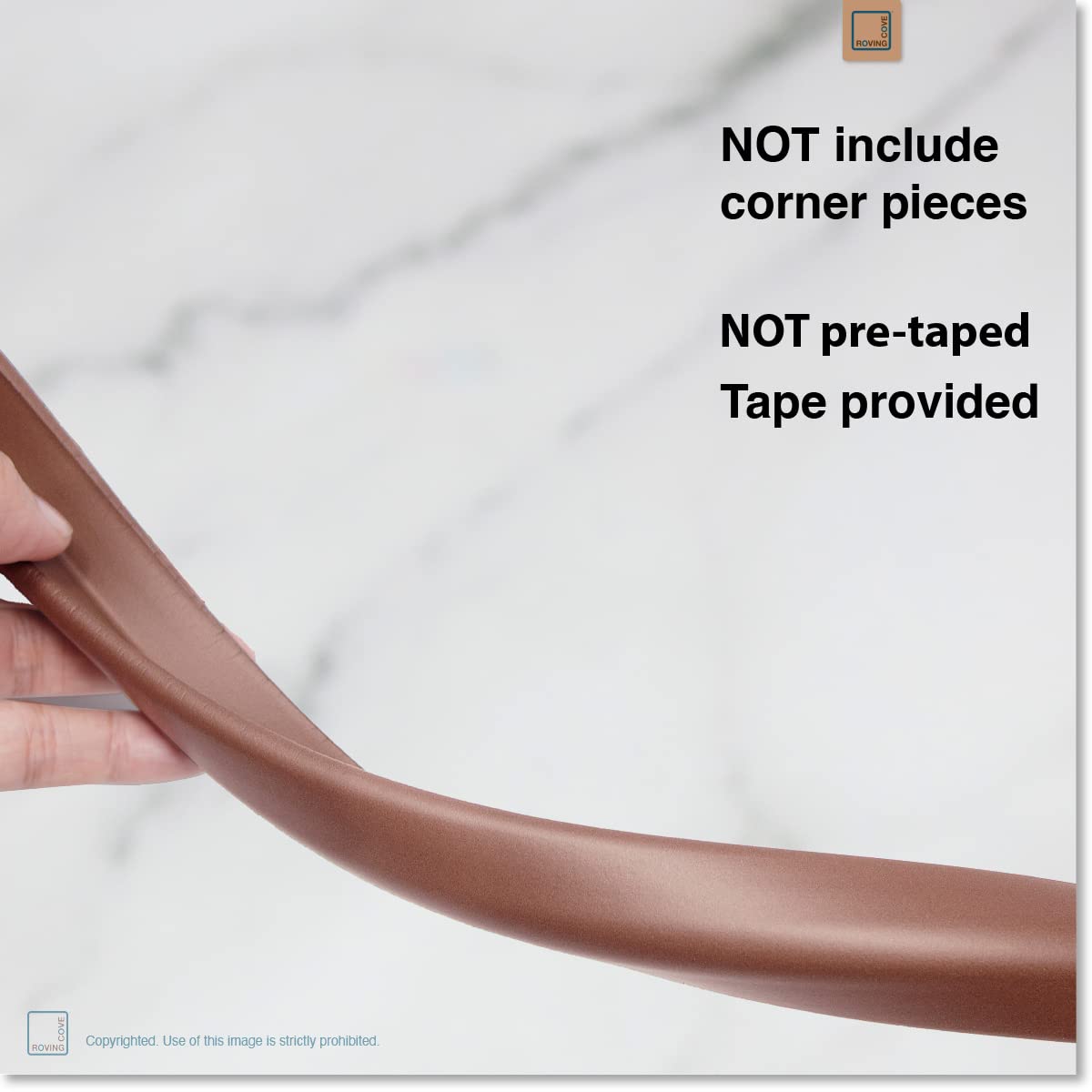 Roving Cove Slim-Fit Edge Protector for Baby Proofing (9ft Small Edge Only), Soft Rubber Foam, Furniture Edge Bumper Guard, Desk Edge Cushion, 3M Adhesive, Coffee Brown