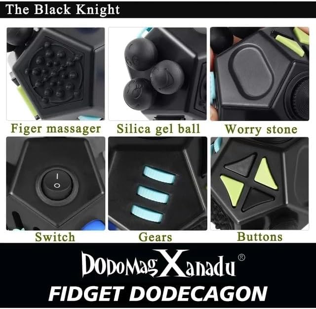 Fidget Dodecagon –12 Side Fidget Toy Cube Relieves Stress and Anxiety Anti Depression Cube for Children and Adults with ADHD ADD OCD Autism