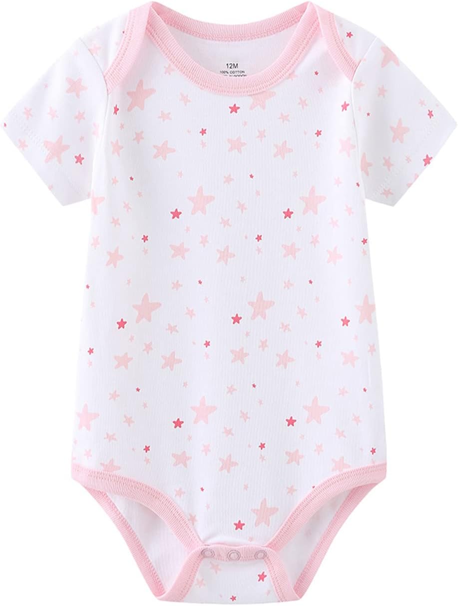 Baby Bodysuit Short Sleeve one-Piece Newborn Baby Clothes for Baby Boy and Girls