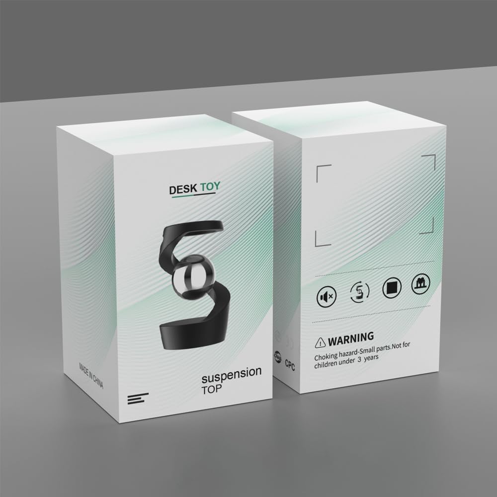 Aerospace Aluminum Adult Fidget Spinner: Optical Illusion Desk Toy, Gravity-Defying Metallic Shape, Stainless Steel Sphere, Stress Relief Kinetic Sculpture (Gray Silver)