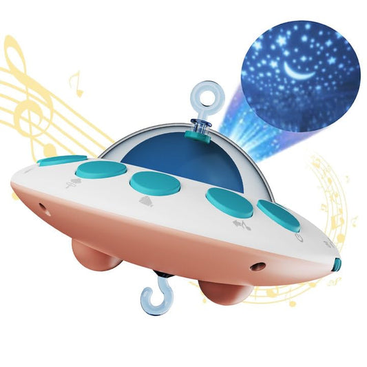 Eners Crib Mobile Music Box, Baby Mobile Spinner with Lights, Rotation, Moon and Star Projection, Crib Toys Attachments for Boys Girls (Music Box Pink)