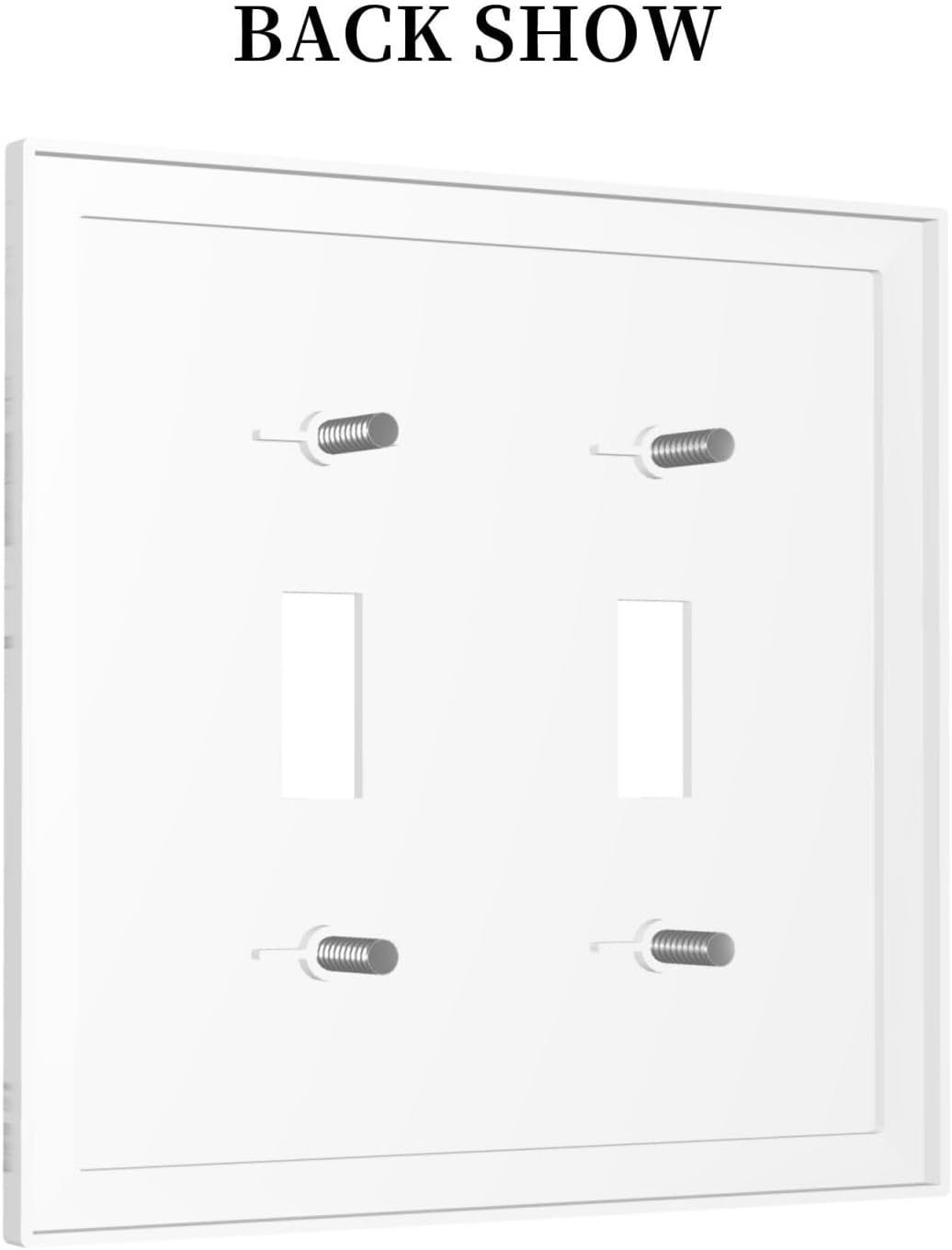 Decorative Switch Plates Modern White Gray Marble 2 Gang Double Toggle Outlet Light Switch Cover Wall Plate Electrical Faceplate for living Room Bathroom Decor