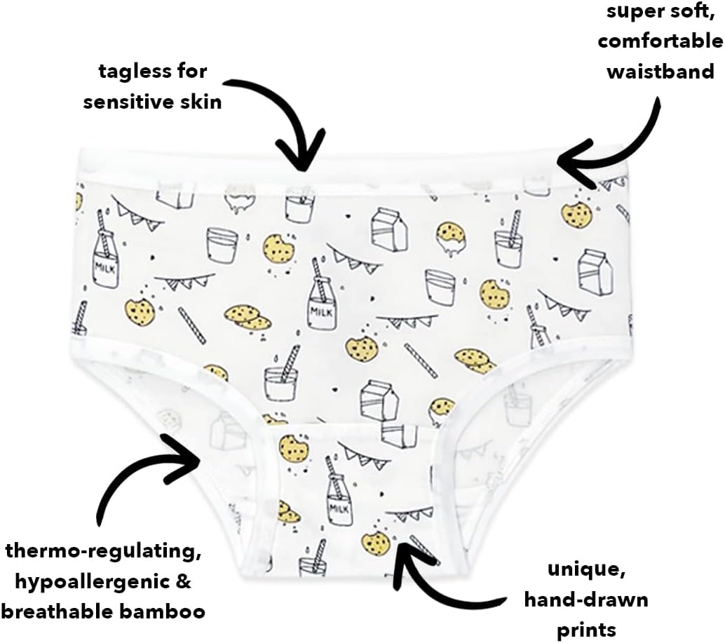 Bellabu Bear Girl's Rayon from Bamboo Underwear 7-Pack