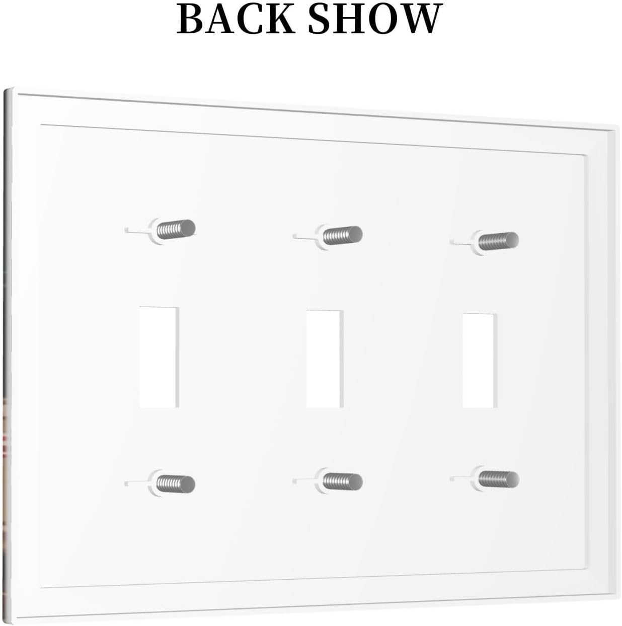 Moon Star Red Mushroom Forest Butterfly Green Plant Decorative Switch Plates 3 Gang Wall Plate Triple Toggle Light Switch Cover Faceplate Electrical Wall Panels for Kids Room Home Decor