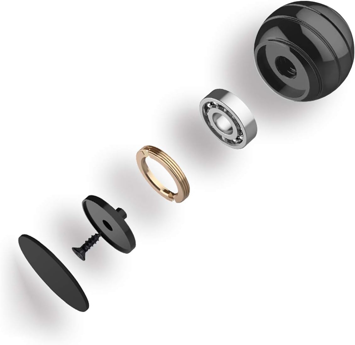 Kinetic Desk Toys for Anxiety, 1.77'' Full Body Optical Illusion Fidget Spinner, Office Fidget Spinning Toys Set for Adult ADHD, Fidget Toys for Adults Kids (45MM, Black)