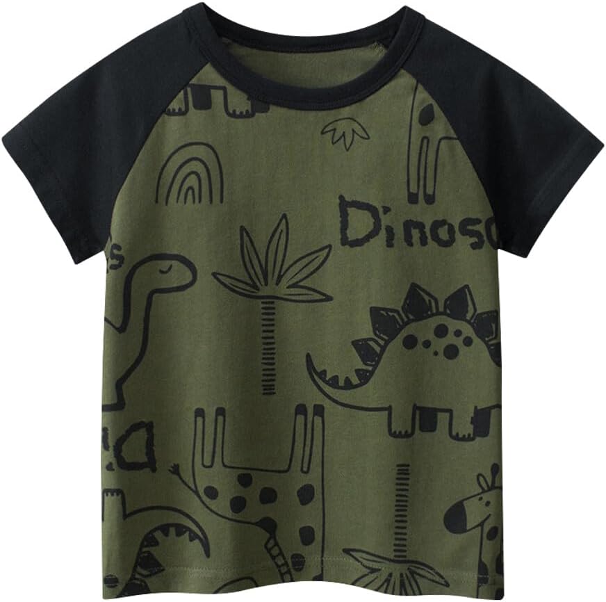 Boys' 4-Pack Excavator Short Sleeve Crewneck T-Shirts Top Tee Size 2-7 Years Toddler Boys' Value Pack Cotton T-Shirt