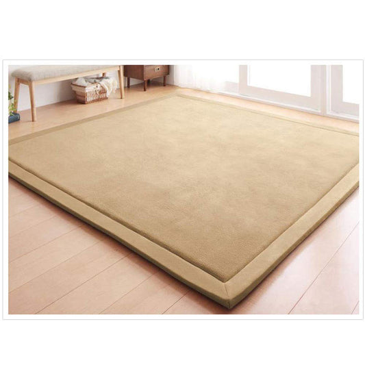 Loartee Coral Velvet Crawling Rugs & Play Mat (6.0'x 6'8", Brown) for Toddler Children & Yoga Exercise