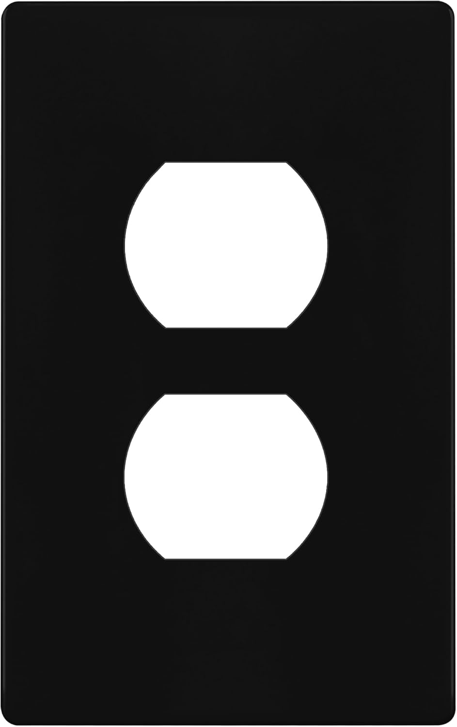 TG Screwless Duplex Wall Plate, Child Safe Receptacle Outlet Cover, Standard Size, 1-Gang 4.68" x 2.93", Unbreakable Polycarbonate Thermoplastic, UL Listed, SP-S1-BK, Glossy, Black