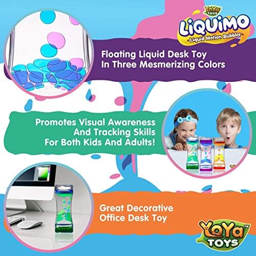 YoYa Toys Liquimo - Calming Liquid Motion Bubbler - 3 Pack - Toys for Kids and Adults - Hourglass Bubbler Timer - Handheld Game - Toys for Autistic Children