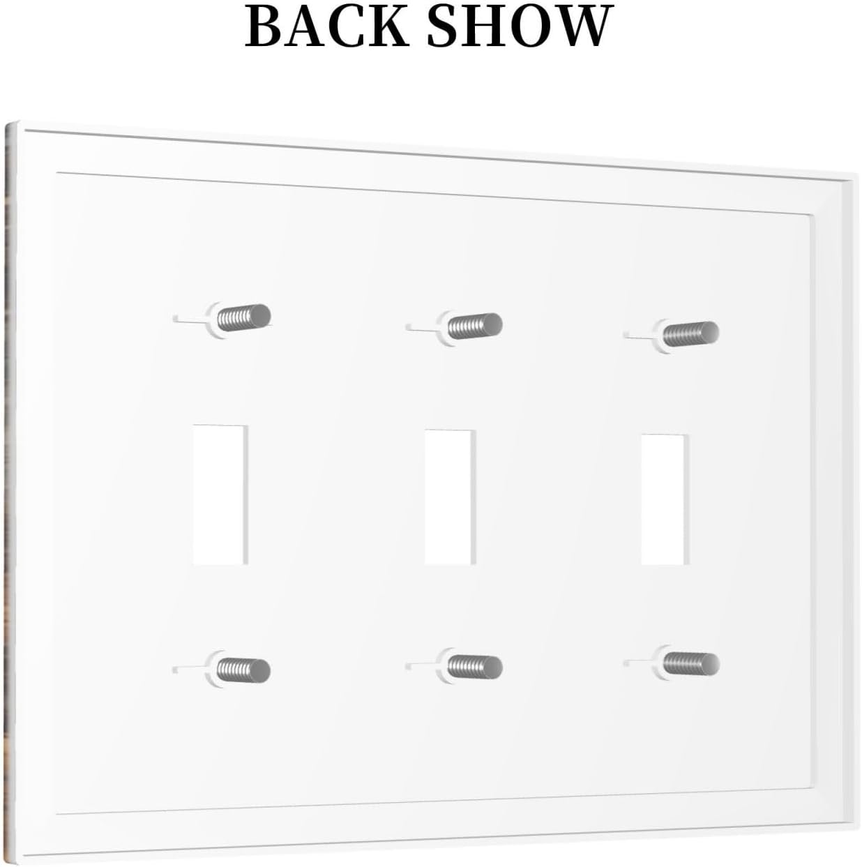 Brown Marble Granite Golden Lines Print Decorative Switch Plates 3 Gang Wall Plate Triple Toggle Light Switch Cover Faceplate Electrical Wall Panels for Bathroom Kitchen Decor