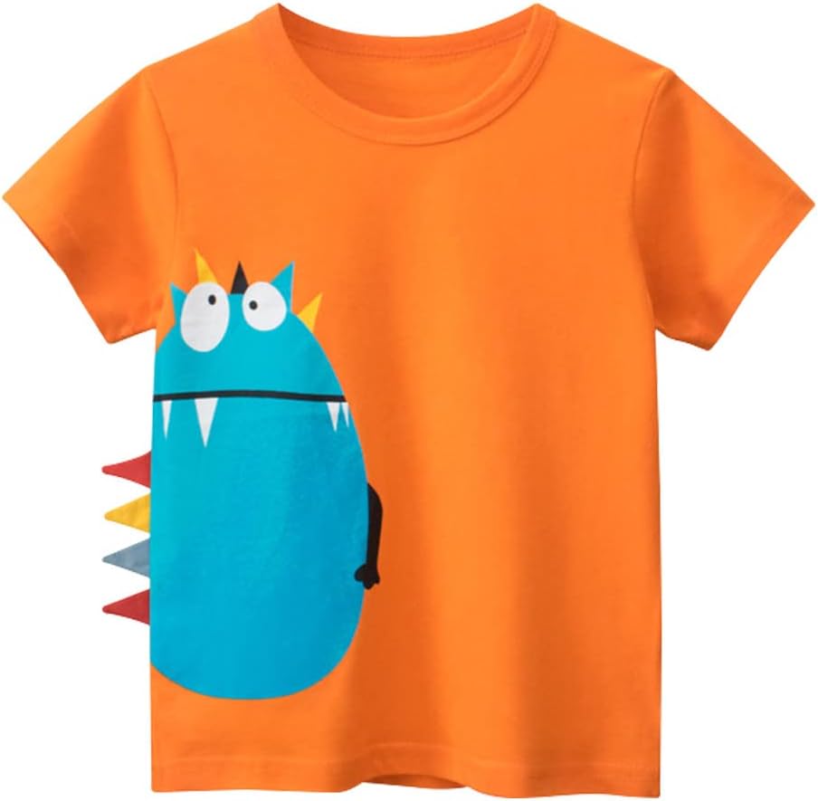 Boys' 4-Pack Excavator Short Sleeve Crewneck T-Shirts Top Tee Size 2-7 Years Toddler Boys' Value Pack Cotton T-Shirt