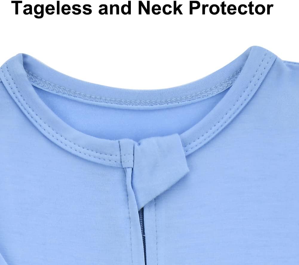 Aablexema Baby Footless Pajamas Zipper with Mitten, Rayon from Bamboo, Infant Long Sleeve Romper Pjs