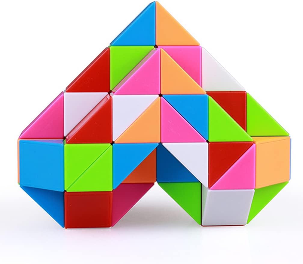 Fidget Magic Snake Cube Puzzles Twist Ruler Speed Cubes Brain Teaser Game Toys for Kids (60 BLOCK 1PACK)