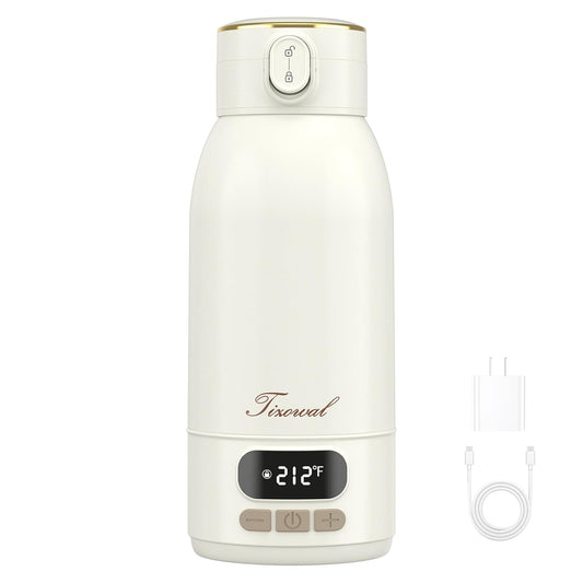 Portable Bottle Warmer for Travel Portable Milk Warmer for Baby Travel,Multi-Speed Keep Warm Function, 95-212℉ 17oz Capacity,66W Battery,24hrs Keep Warm,Best Choice for Travel Bottle Warmer on The Go