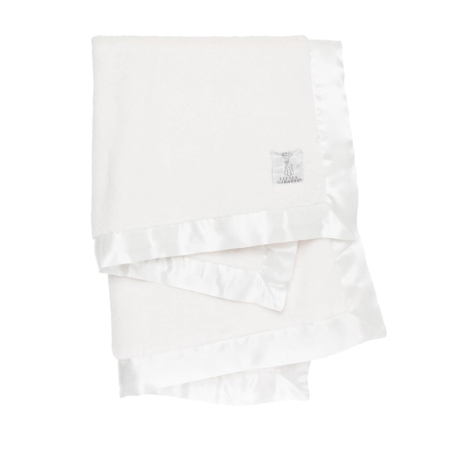 Little Giraffe Baby Blanket - Luxe Soft Blanket with Satin Trim - Baby Stroller Blanket - Newborn Baby Essentials & Baby Gifts - 29x35" - Cream