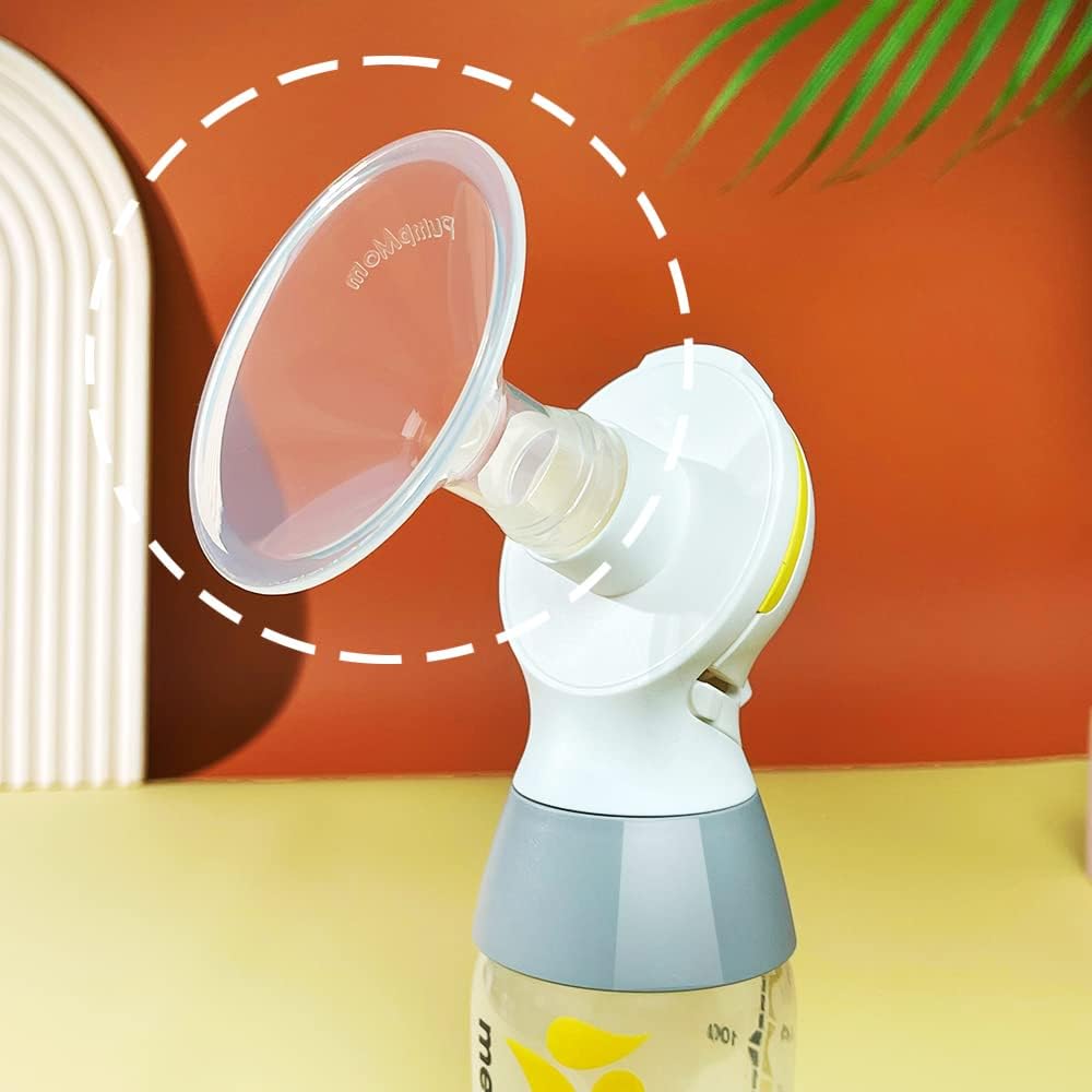 PumpMom 21mm Breastshields for Medela Breast Pump Parts, Compatible with Medela Accessories, Not Original PersonalFit Flex Breast Shield Pump Parts, 2pcs (21mm)