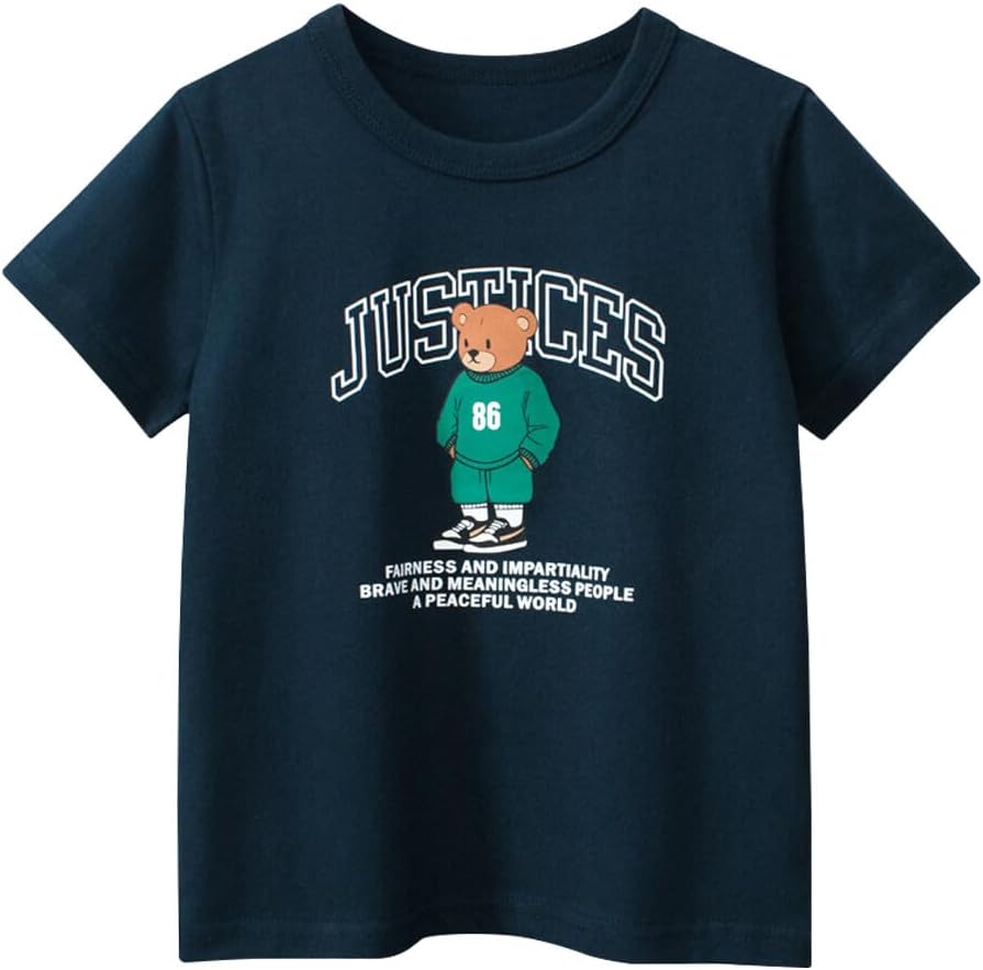 Boys' 4-Pack Excavator Short Sleeve Crewneck T-Shirts Top Tee Size 2-7 Years Toddler Boys' Value Pack Cotton T-Shirt