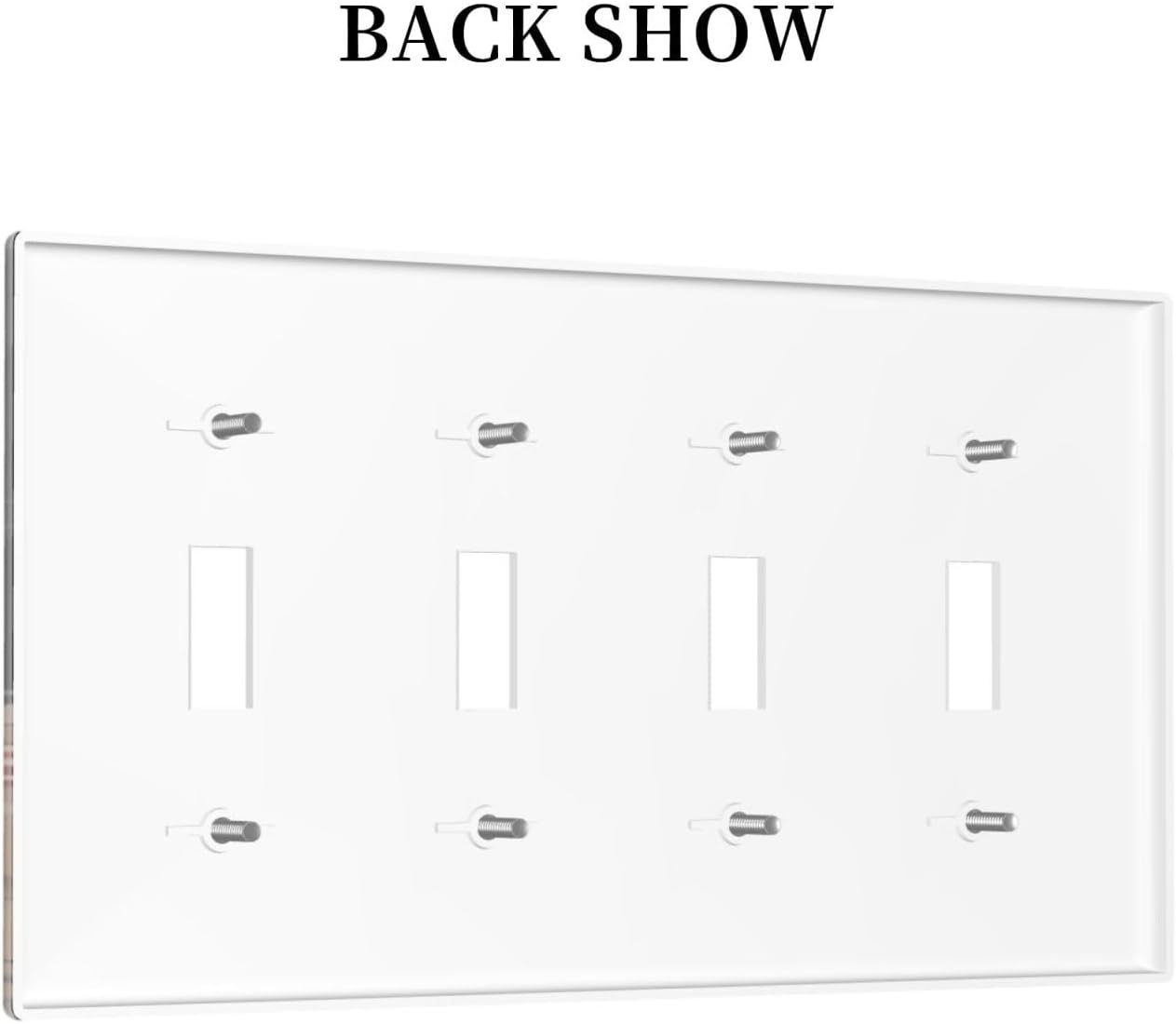 Moon Star Red Mushroom Forest Butterfly Green Plant Light Switch Covers Quad Toggle Electrical Faceplate 4 Gang Wall Plate Decorative Switch Plates for Kids Room Home Decor