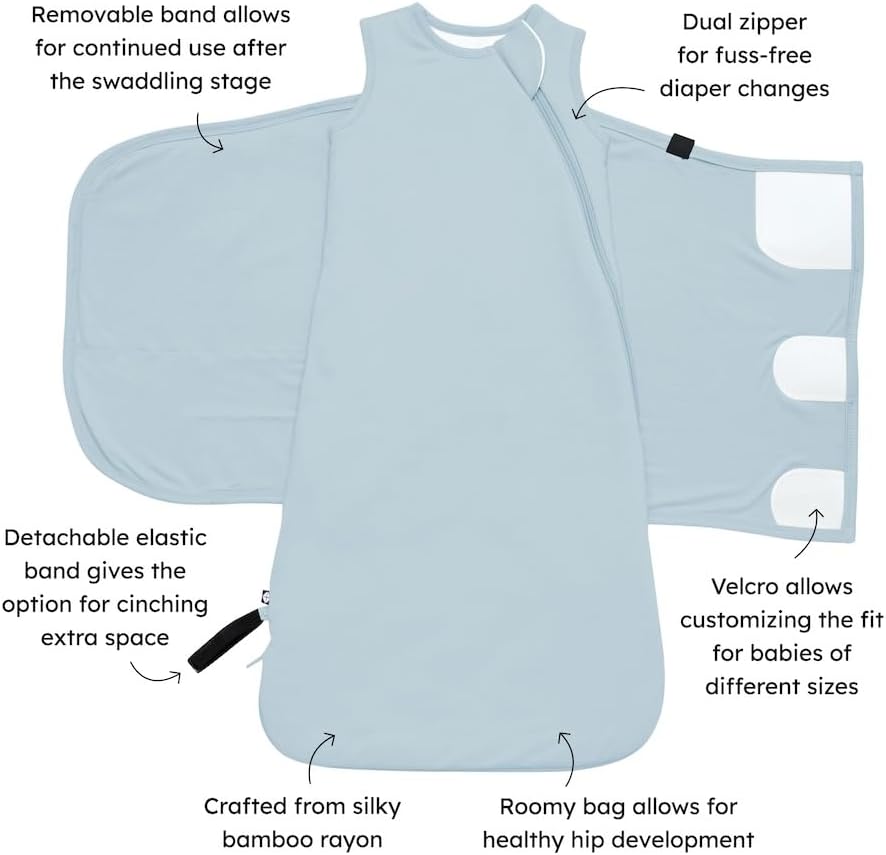 KYTE BABY Unisex Rayon Made from Bamboo Sleep Bag Swaddler for Babies, 1.0 Tog