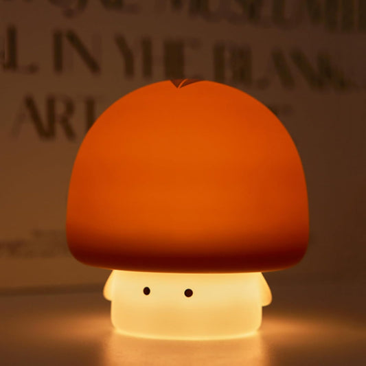 Cute Baby Night Light for Kids,Rechargeable Dimmable Silicone Nursery Toddler Mushroom Nightlight,Squishy Bedside Lamp for Night Stands,Fun Decor for Children,Children's Day Gift(Brown)