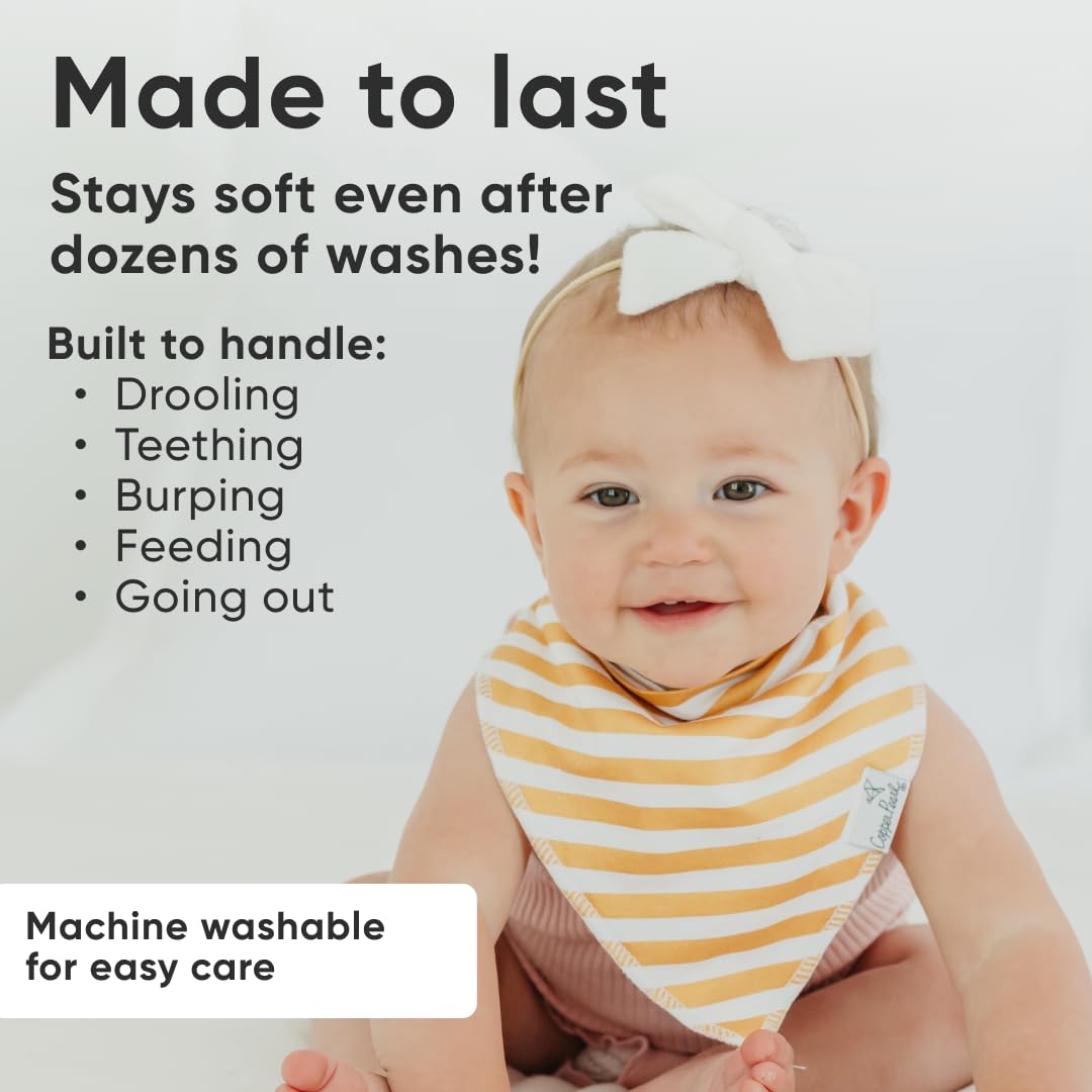 Copper Pearl 4 Pack Soft Cotton Baby Bibs for Drooling and Teething, Absorbent Drool Bibs for Baby Girl and Boy, Adjustable to Fit Newborns to Toddlers, Tons of Styles (Sweetheart)