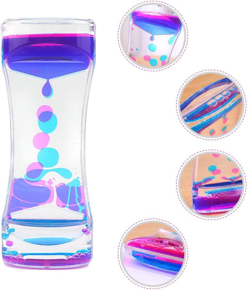 Liquid Motion Bubbler Timer Colorful Oil Hourglass Liquid Sensory Toys ADHD Anxiety Autism Activity Fidget Toy Calm Stress Relief Desk Toys Desk Decor Adults Fidget Water Timers 3 Pack