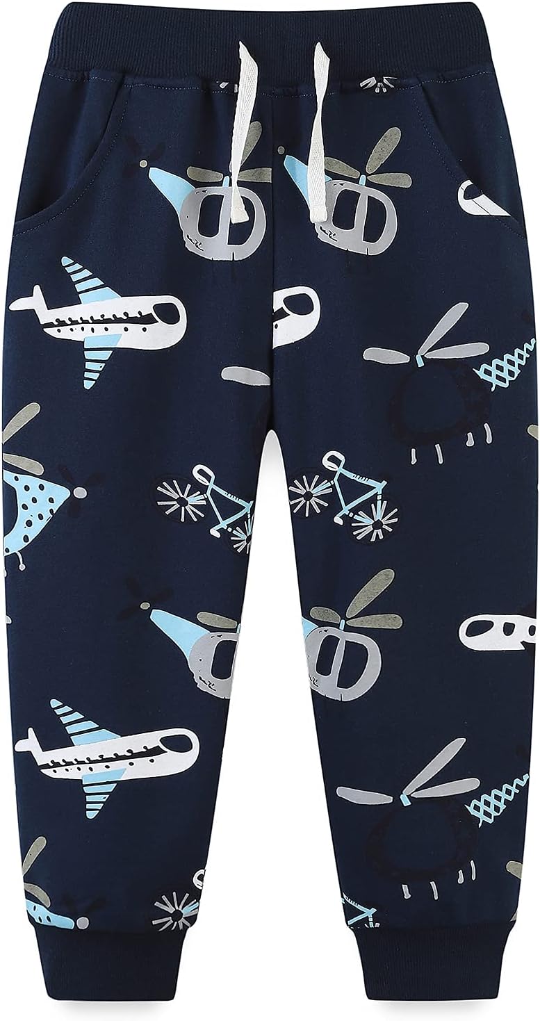 Bumeex Baby and Toddler Boys' 2-Pack Pull on French Terry Pants 1-7Y