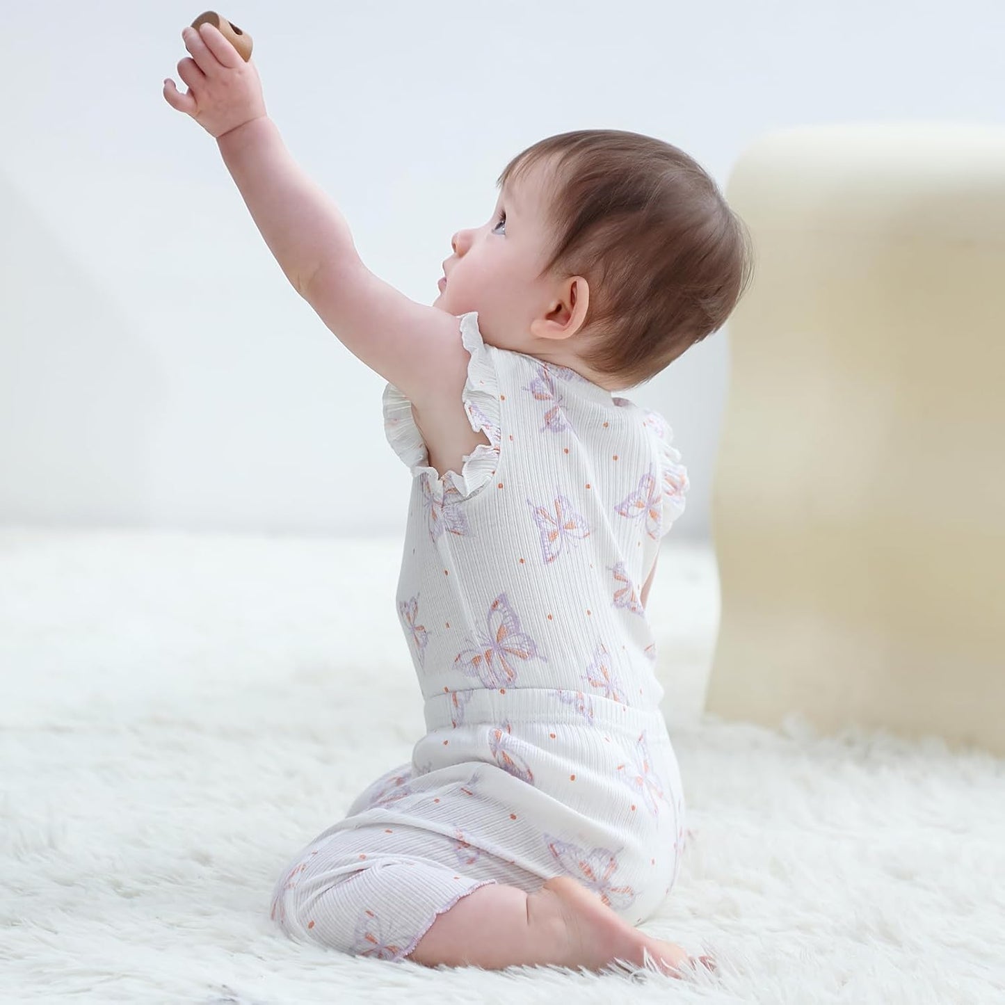 Baby Bodysuit 6 Pack Soft Mixed Ribbed Short Sleeve Romper Infant Boy Girl Clothes Set